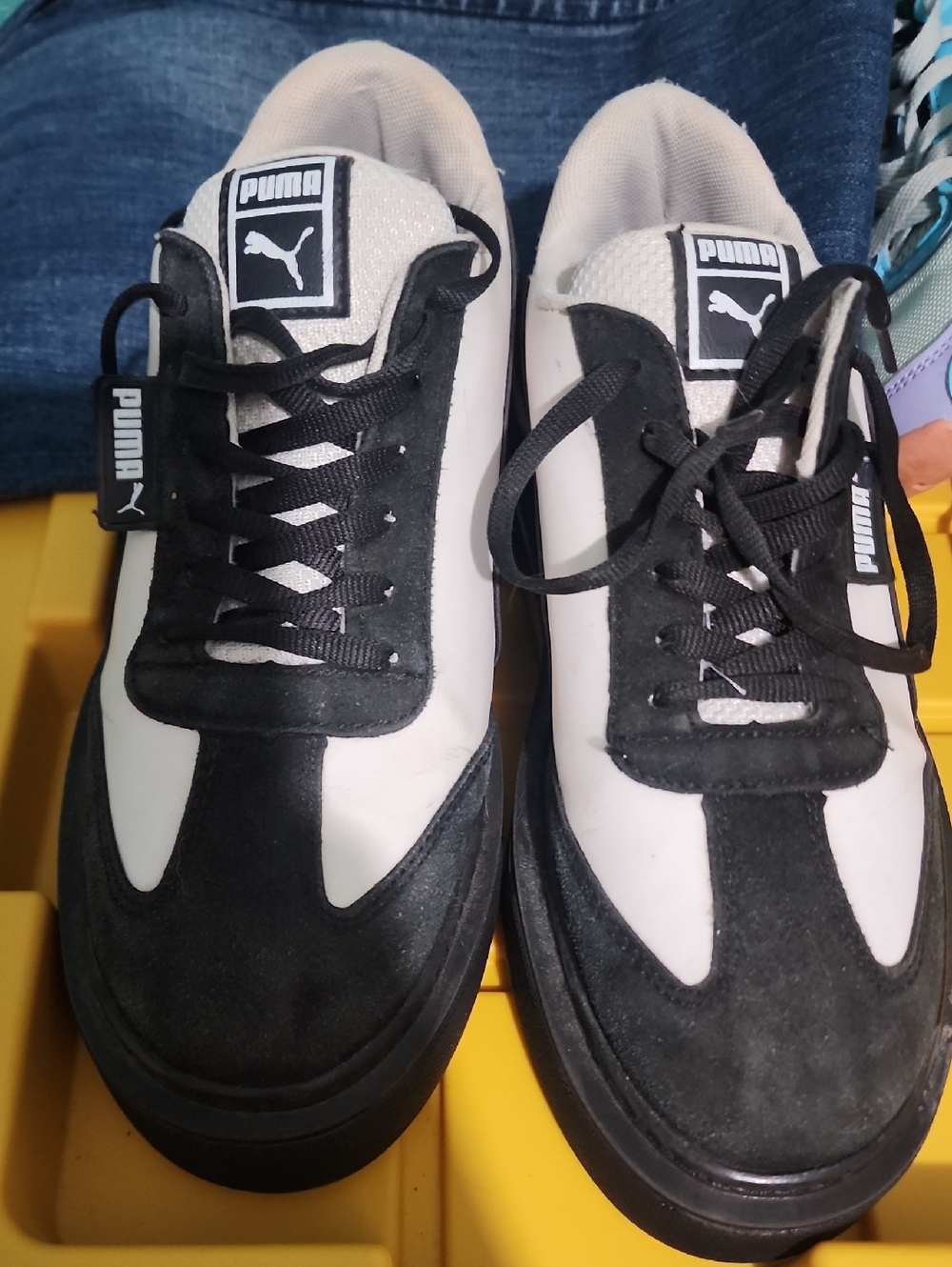 Puma Men’s Black & White Platform Sneakers